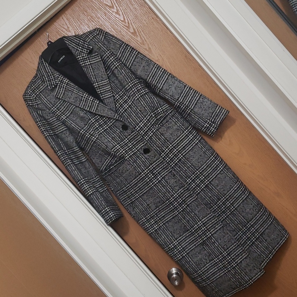 EXPRESS Houndstooth Full-length Coat